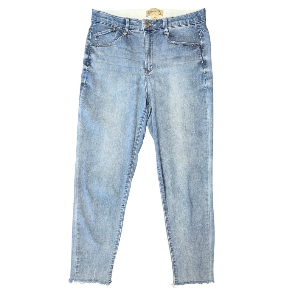 Democracy Ab Technology Light Wash Skinny Jeans Raw Hem Size 12 B2277N3XHXX